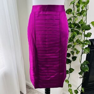 Worthington Fucshia Purple Satin Midi Pencil Skirt Secretarycore - Size 12